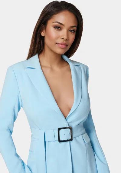 Bebe Belted Blazer In Clear Sky