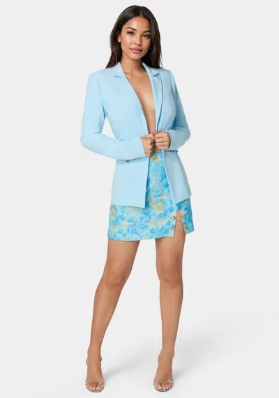 Bebe Chain Slit Mini Skirt In Floral Dreams Print