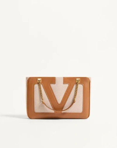 Valentino Small Tote Bag Chain Strap In Natural/spice