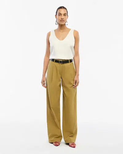 Another Tomorrow Relaxed Wide-leg Pant In Brown