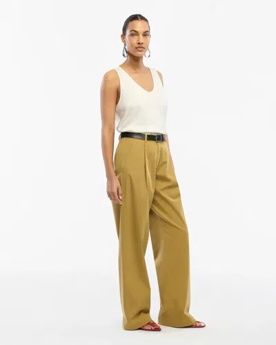 Another Tomorrow Relaxed Wide-leg Pant In Brown