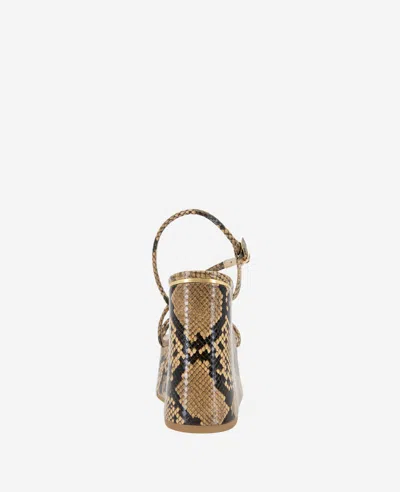 Kenneth Cole Tatiana Snake Print Platform Wedge Sandal In Sand Snake