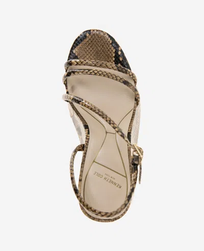 Kenneth Cole Tatiana Snake Print Platform Wedge Sandal In Sand Snake