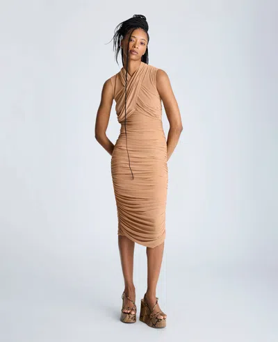 Kenneth Cole Sleeveless Twist Front Midi With Side Rouching In Multicolor