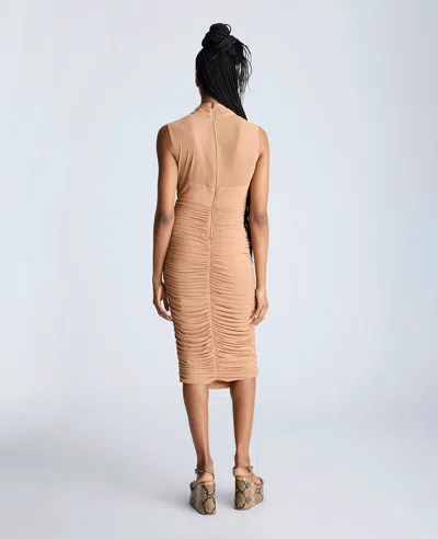 Kenneth Cole Sleeveless Twist Front Midi With Side Rouching In Multicolor