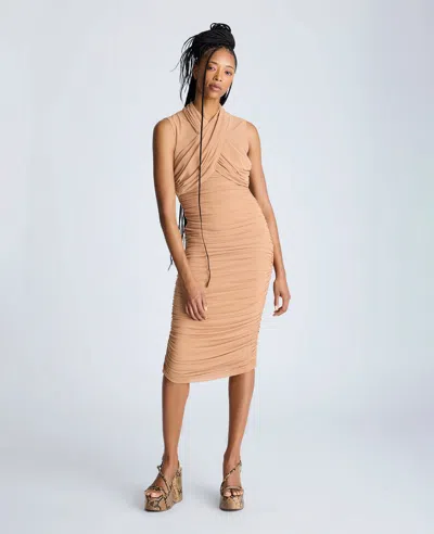 Kenneth Cole Sleeveless Twist Front Midi With Side Rouching In Multicolor