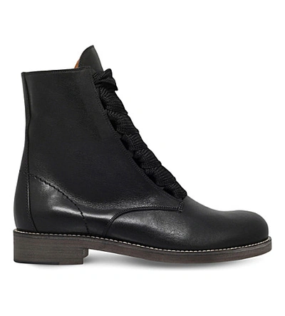 Shop Chloé Harper Leather Ankle Boots In Black