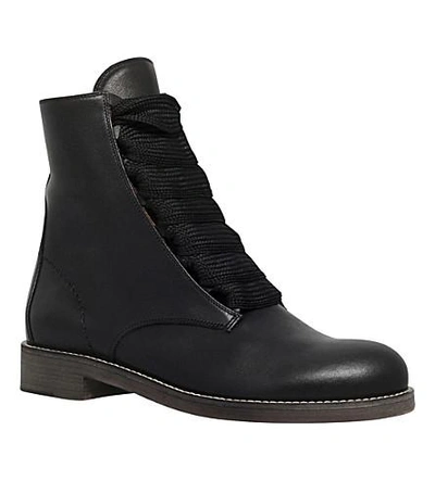 Shop Chloé Harper Leather Ankle Boots In Black