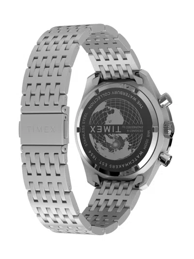 Timex Mens Blue Tw2y18500 Waterbury Traditional Chronograph Stainless-steel Bracelet Watch In Blue