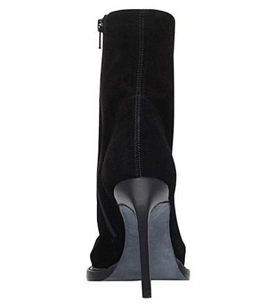 Shop Ann Demeulemeester Panel-detail Suede Heeled Ankle Boots In Black