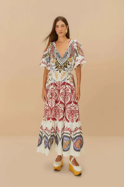 Farm Rio Active Tropical Camafeu Boho Glam Lenzing Ecovero Euroflax Maxi Dress In Tropical Boho Mix