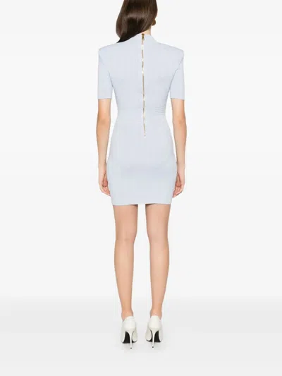 Balmain Button-embellished Ribbed-knit Minidress