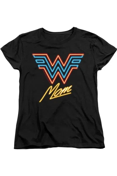 Gildan Wonder Woman 84 Wonder Mom Neon Short Sleeve Women´s Tee / T-shirt In Black