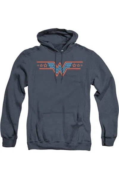 Gildan Wonder Woman 84 Neon Beat Adult Heather Hoodie / Hooded Sweatshirt In Blue