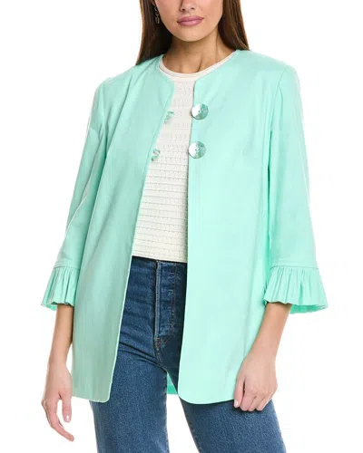 Sara Campbell Carmen Linen Jacket In Green