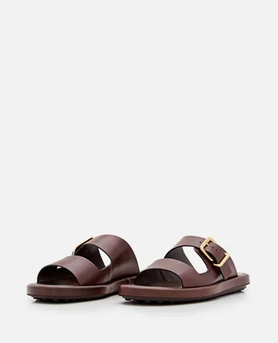 Tod's Leather Sandal In Brown