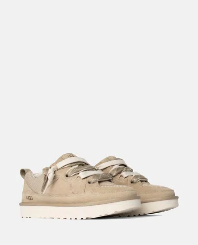 Ugg Sneakers Lo Lowmel With Mesh Inserts And Logo On The Side In Beige Suede For Men In Brown
