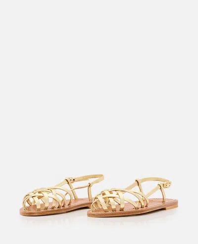 Kjacques K Jacques St Tropez Delly Leather Sandal In Gold