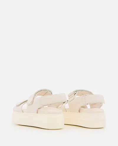 Hogan Elevated Platform Sandals With Adjustable Hook And Loop Closure In White