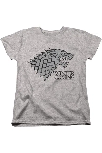 Gildan Game Of Thrones Startk Winter Is Coming On Gray Short Sleeve Women´s Tee / T-shirt In Multi