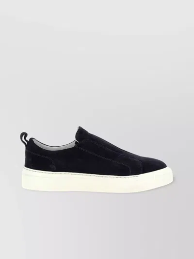 Kiton Suede Slip-on Sneakers In Blue