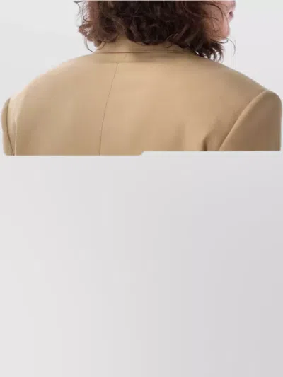 Saint Laurent Wool Gabardine Single-breasted Jacket In Neutrals
