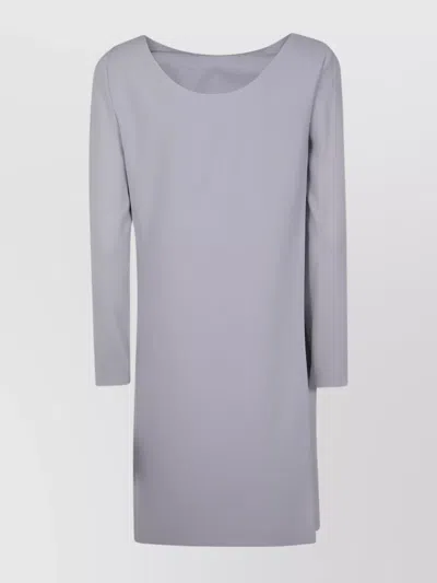 Emporio Armani Cady Short Dress In Gray