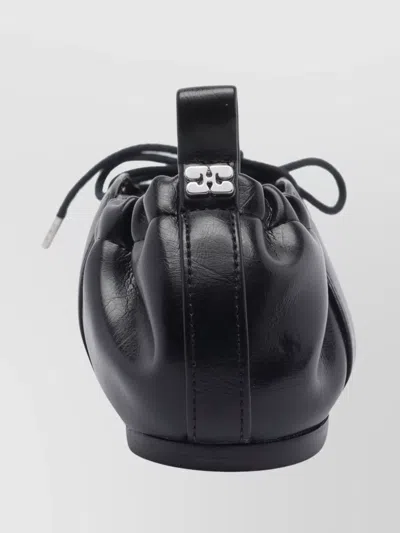 Ganni Lace Up Ballerina | In Black