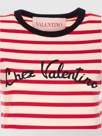 Valentino Garavani Embroidered Cotton T-shirt In Multi