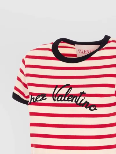 Valentino Garavani Embroidered Cotton T-shirt In Multi