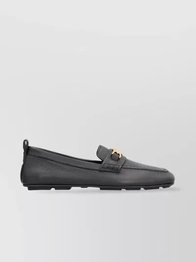 Versace Villa Suede Loafers In Black
