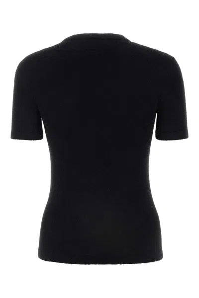 Balenciaga Women Black Crewneck T-shirt With Underwear Detail On The Waist In Cotton Woman In Black