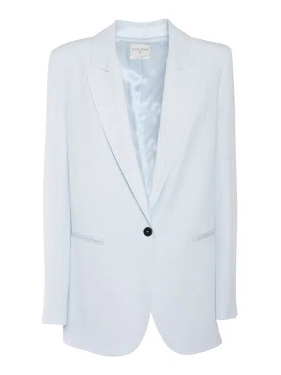 Forte Forte Regular-fit Satin Blazer With Notched Lapels In Blue