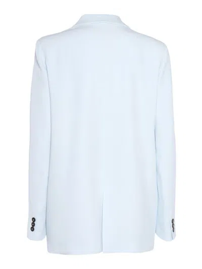 Forte Forte Regular-fit Satin Blazer With Notched Lapels In Blue