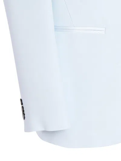 Forte Forte Regular-fit Satin Blazer With Notched Lapels In Blue