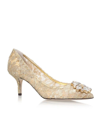 Shop Dolce & Gabbana Rosa Embellished Lace Pumps 60