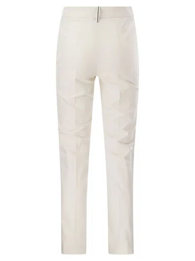 Brunello Cucinelli Cotton Twill Capri Trousers With Necklace In White