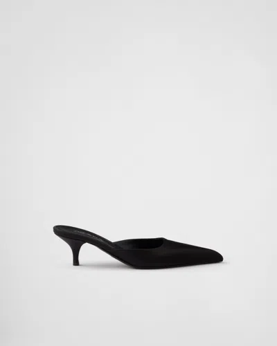 Prada Mule With Stiletto Heel And Pointed Toe In Black