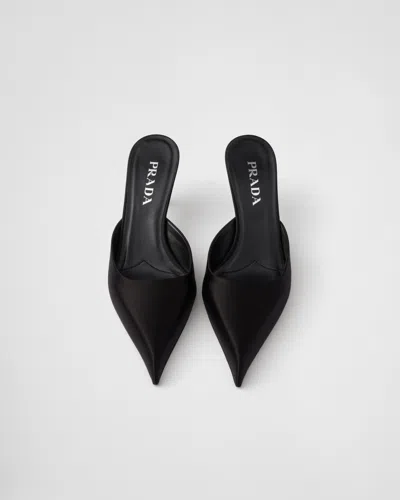 Prada Mule With Stiletto Heel And Pointed Toe In Black