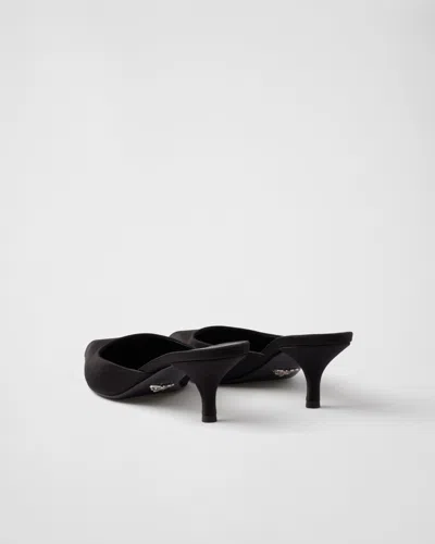 Prada Mule With Stiletto Heel And Pointed Toe In Black