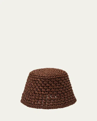 Loro Piana Jasmine Crochet Raffia Bucket Hat In H0w0 Cannel S