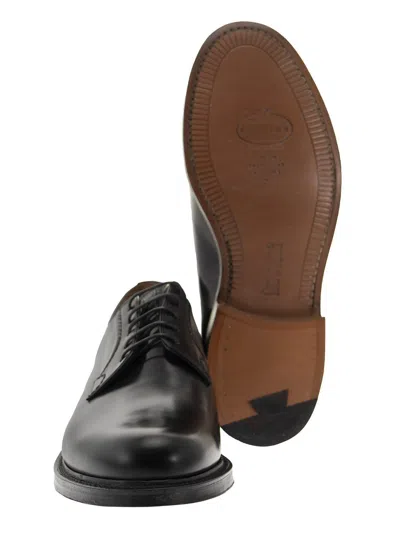 Church's Polished Black Leather Derby Shoes With Rounded Toe