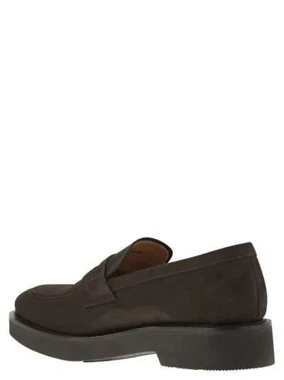 Church's Suede Calfskin Moccasin Loafers With Lightweight Eva Sole In Dark Brown