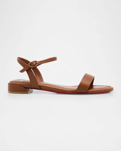 Christian Louboutin Sweet Jane Red Sole Ankle-strap Sandals In Brown
