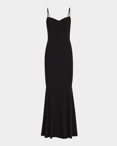 Norma Kamali Underwire Fishtail Gown In Schwarz