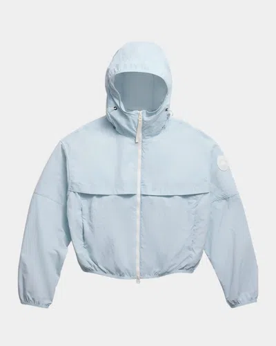 Canada Goose Womens Early Frost Sinclair Logo-patch Cropped Shell Jacket In Blue