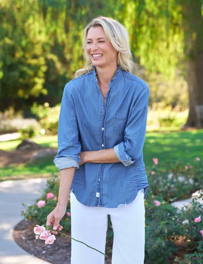 Frank & Eileen Eileen Ruffle In Indigo