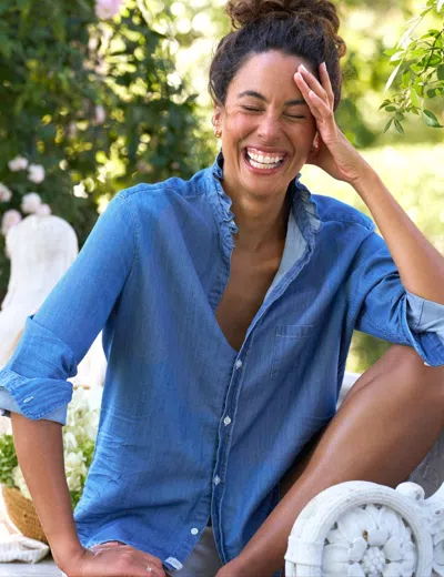 Frank & Eileen Eileen Ruffle In Indigo