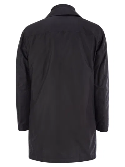 Fay Morning Waterproof Coat With High Collar In Blue