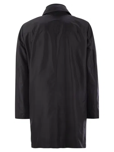 Fay Men Morning Coat In Technical Cotton In Black